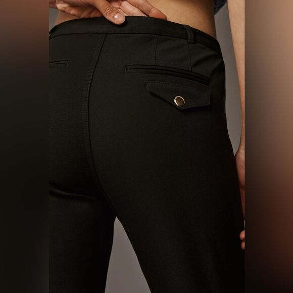 Anthropologie Maeve Stretch Slim Bootcut Trousers Size 14 Black - Picture 5 of 5